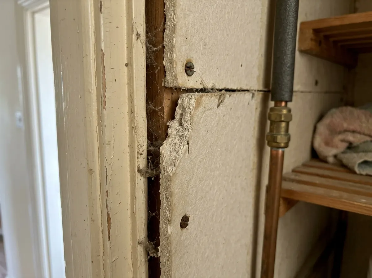 Asbestos Insulating Board (AIB) used as soffits on the exterior roofline of a UK house