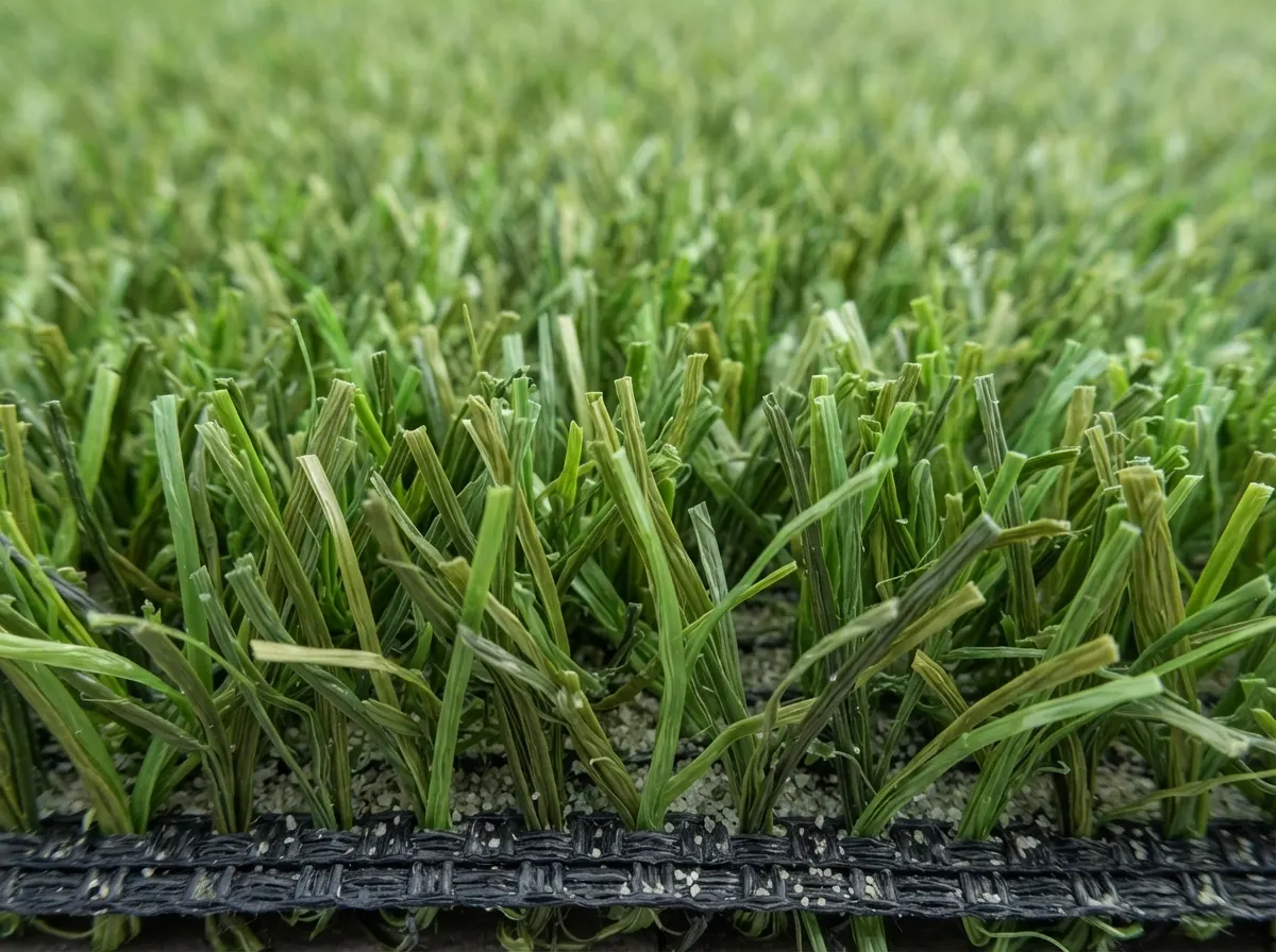 Close-up of budget short pile artificial turf