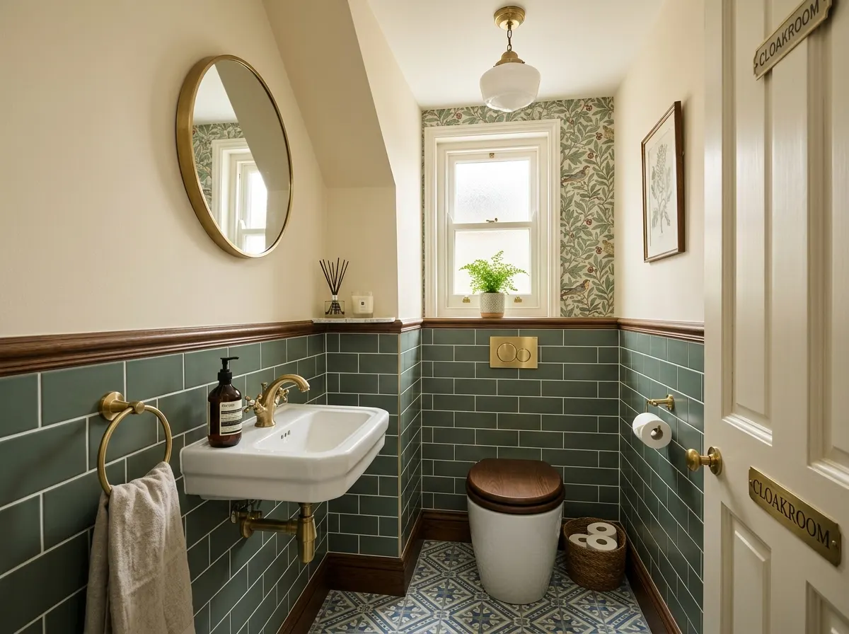 Small downstairs cloakroom toilet and basin