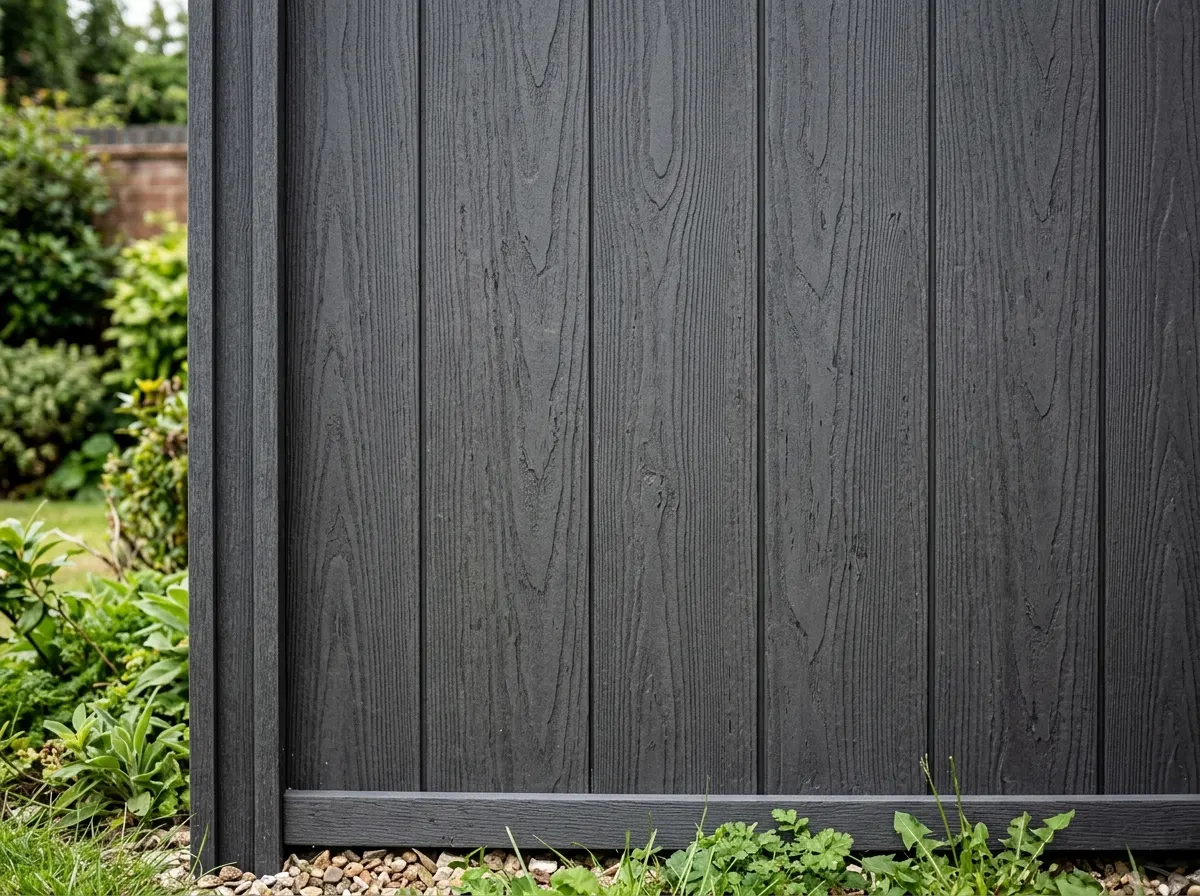 Sleek anthracite grey composite tongue and groove fencing