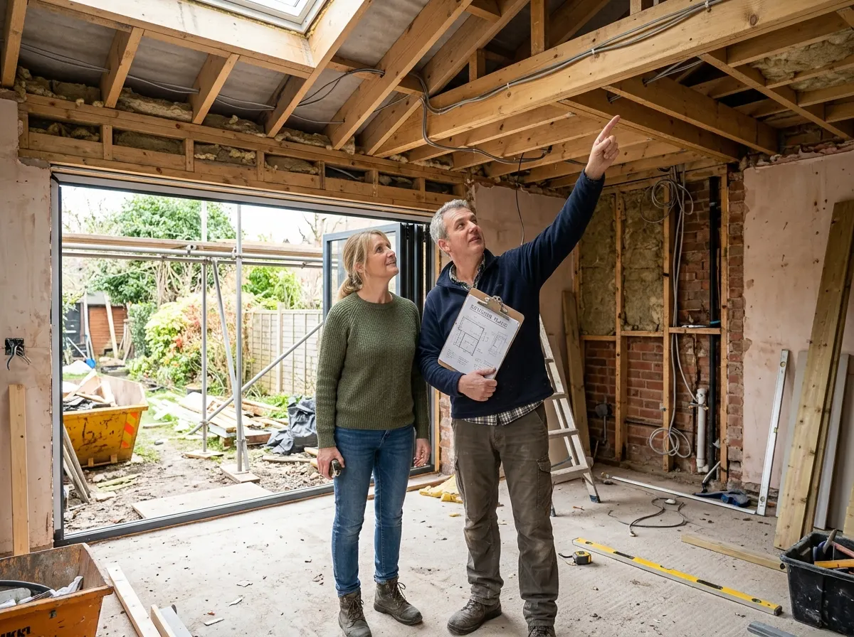 Homeowner decorating a new extension
