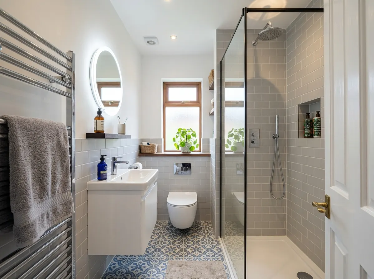 Compact modern ensuite shower room