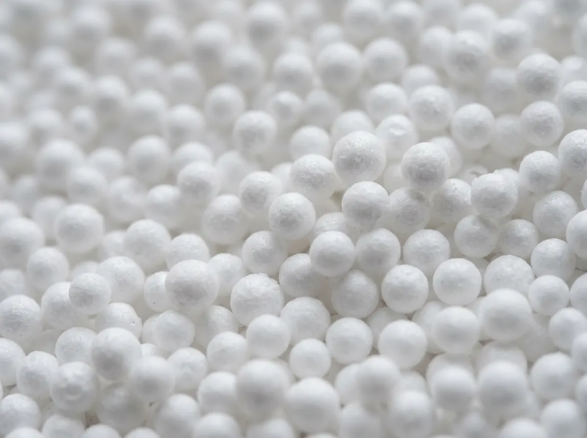 White expanded polystyrene EPS insulation beads for cavity walls