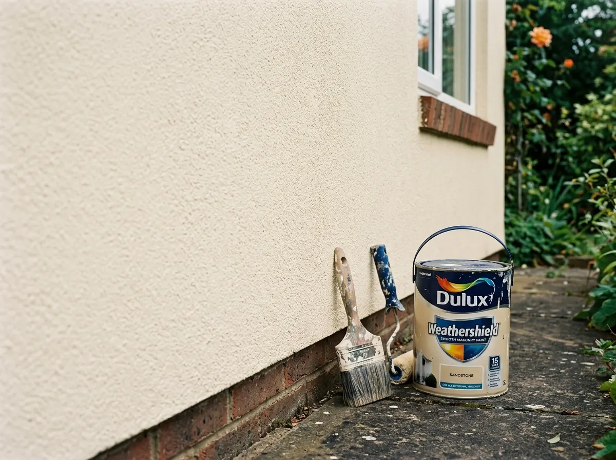 Exterior of a house painted in smooth masonry paint