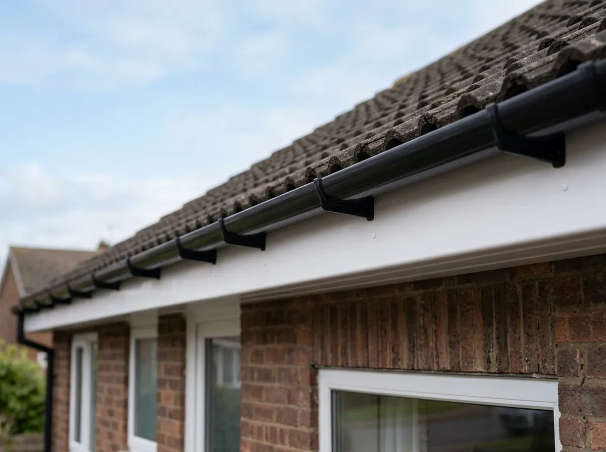 Close up of a solid white uPVC fascia board