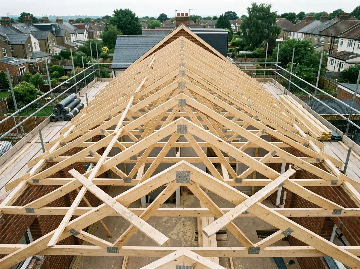 Carpenter building structural timber stud walls