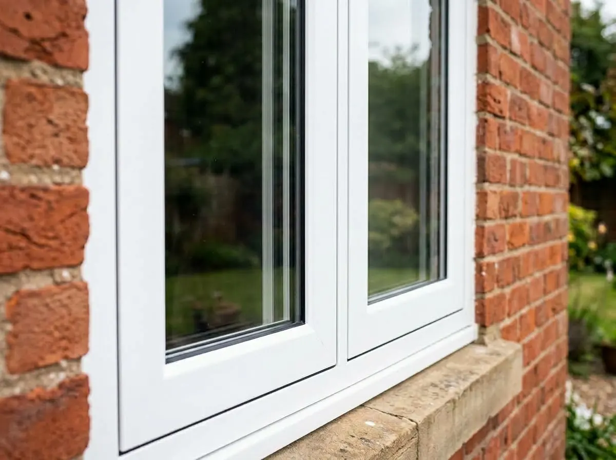 Flush casement window where the opening pane sits level with the frame