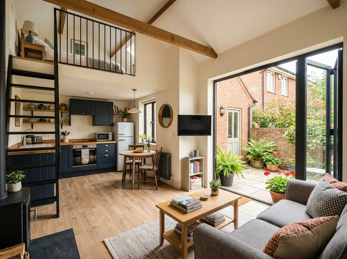 Fully self contained annexe flat created from a large double garage