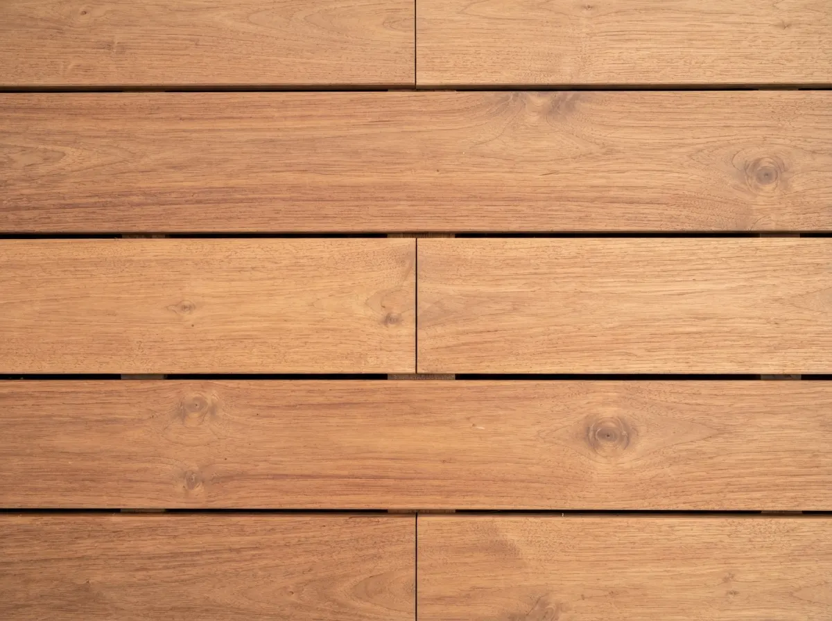 Richly coloured smooth hardwood decking boards such as Yellow Balau or Iroko