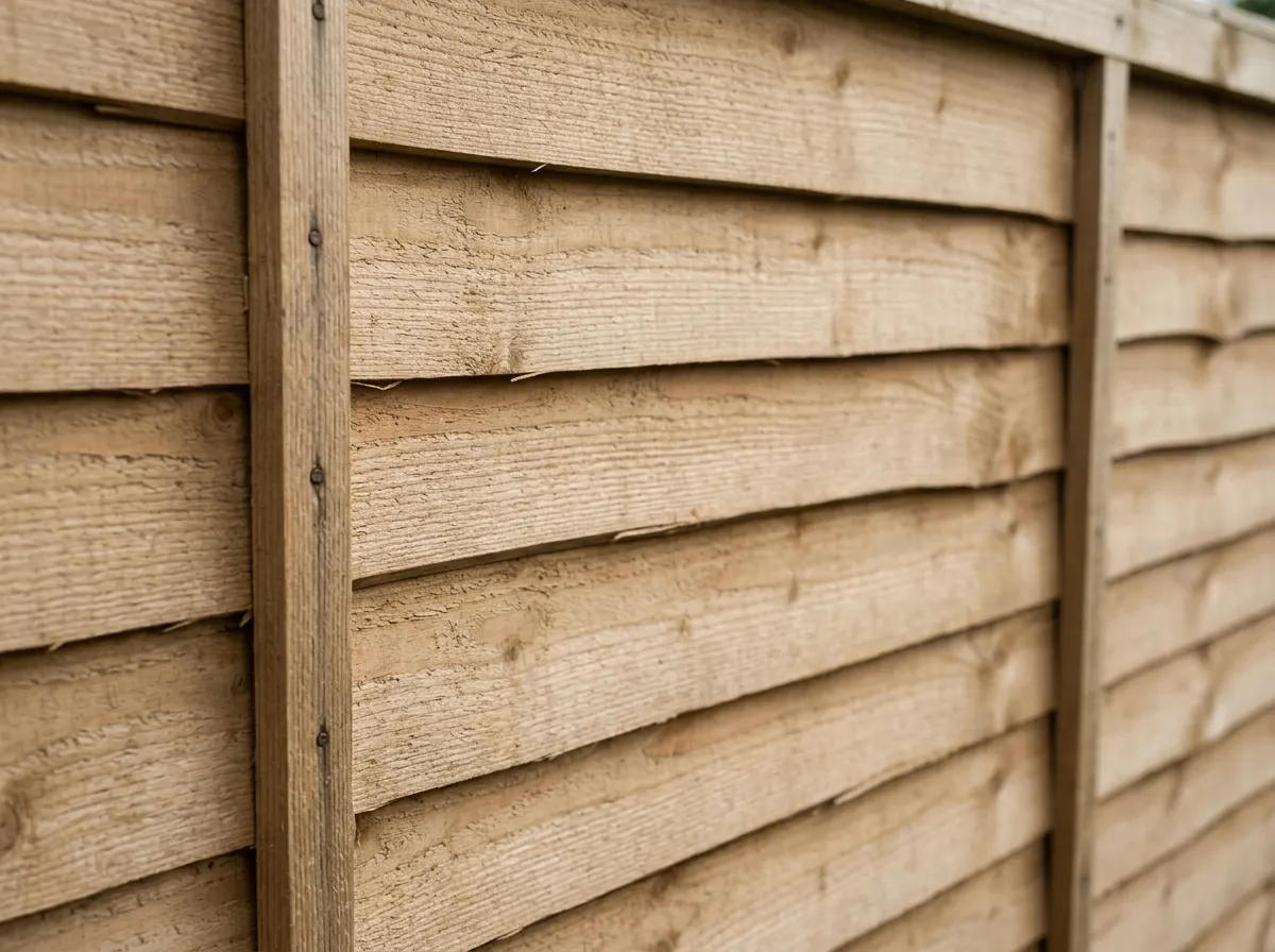 Traditional waney lap horizontal fencing panels
