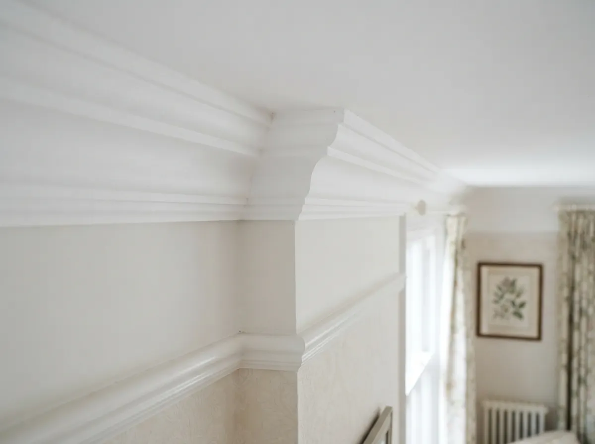 Decorative cornice featuring an ogee curve and stepped detailing