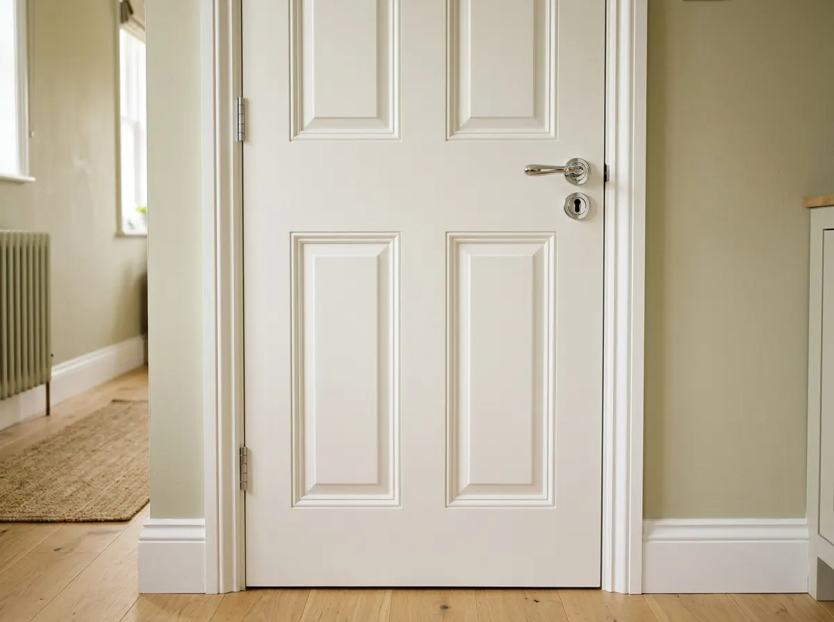 A classic 4 panel white internal door