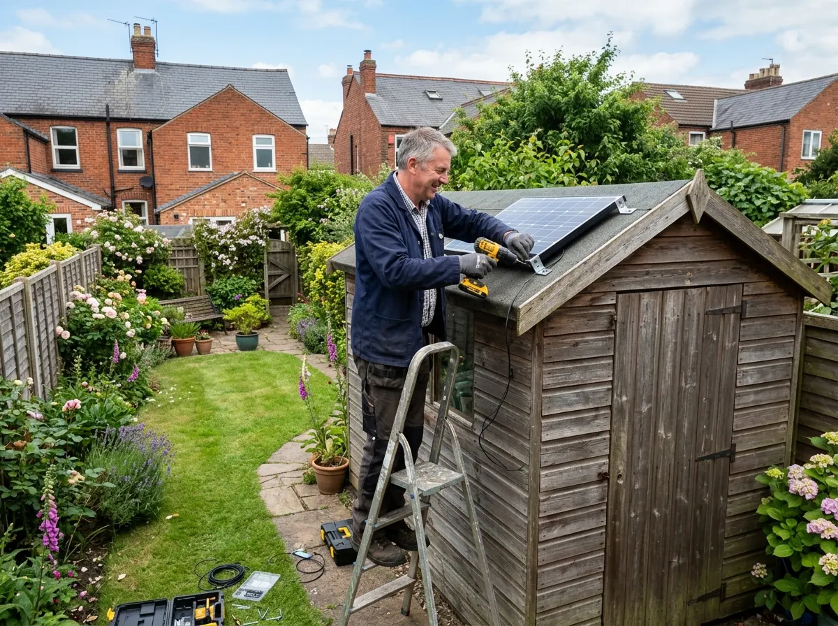 Professional electrician wiring a hybrid solar inverter to a consumer unit