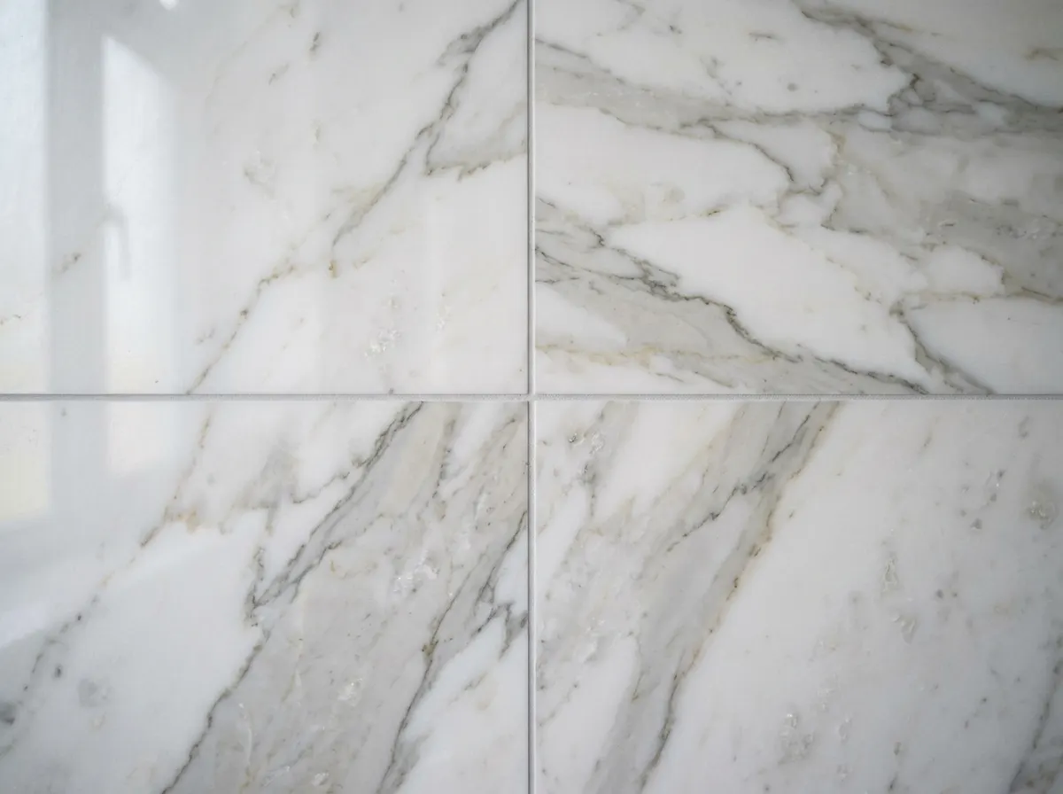 Natural marble stone tiles in a luxury bathroom