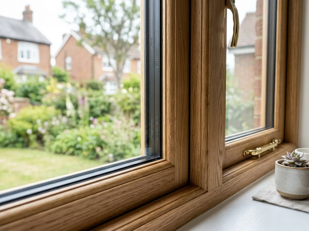 Traditional white painted timber sash windows on a period property