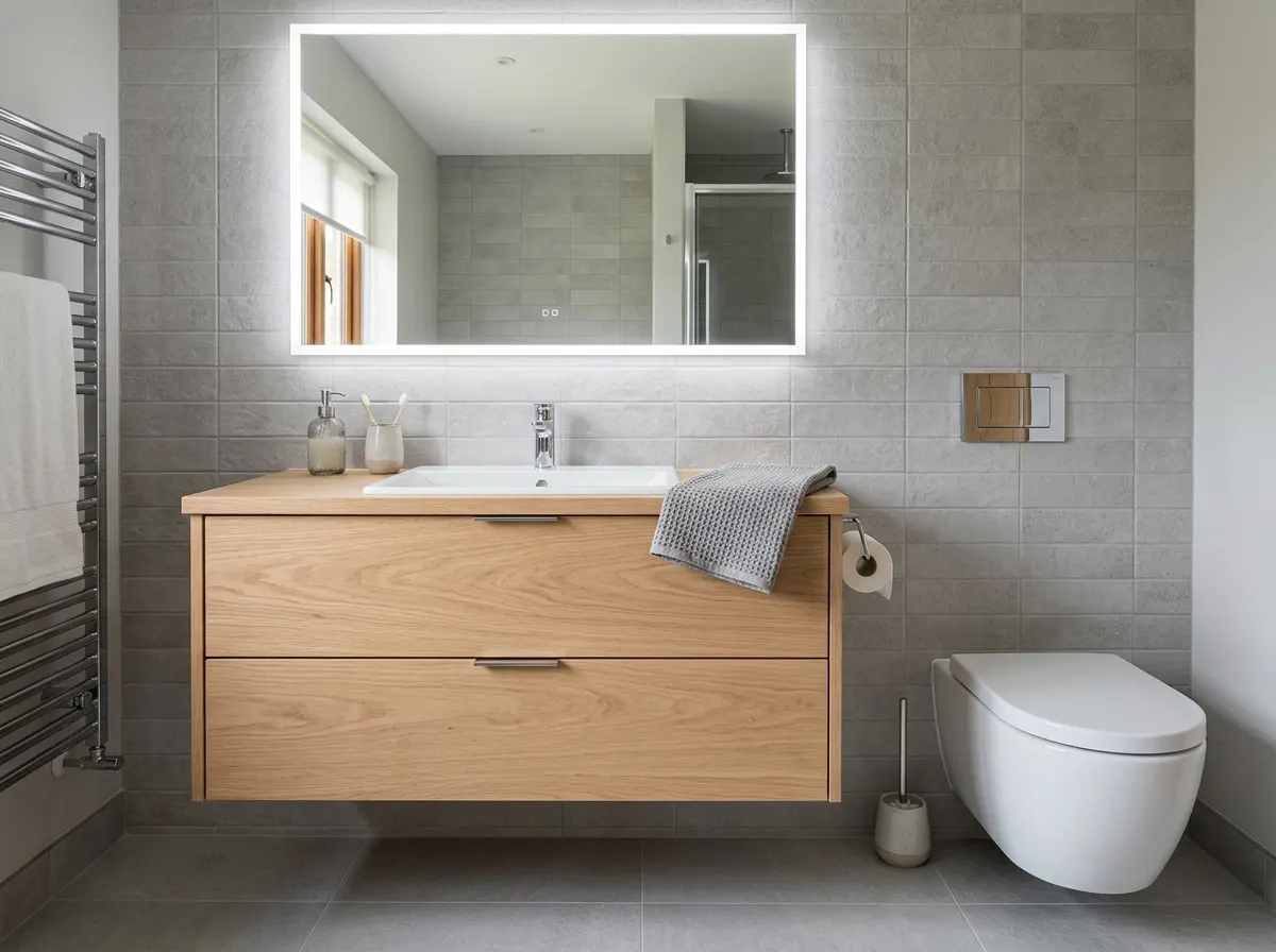 Minimalist wall-hung toilet and floating basin