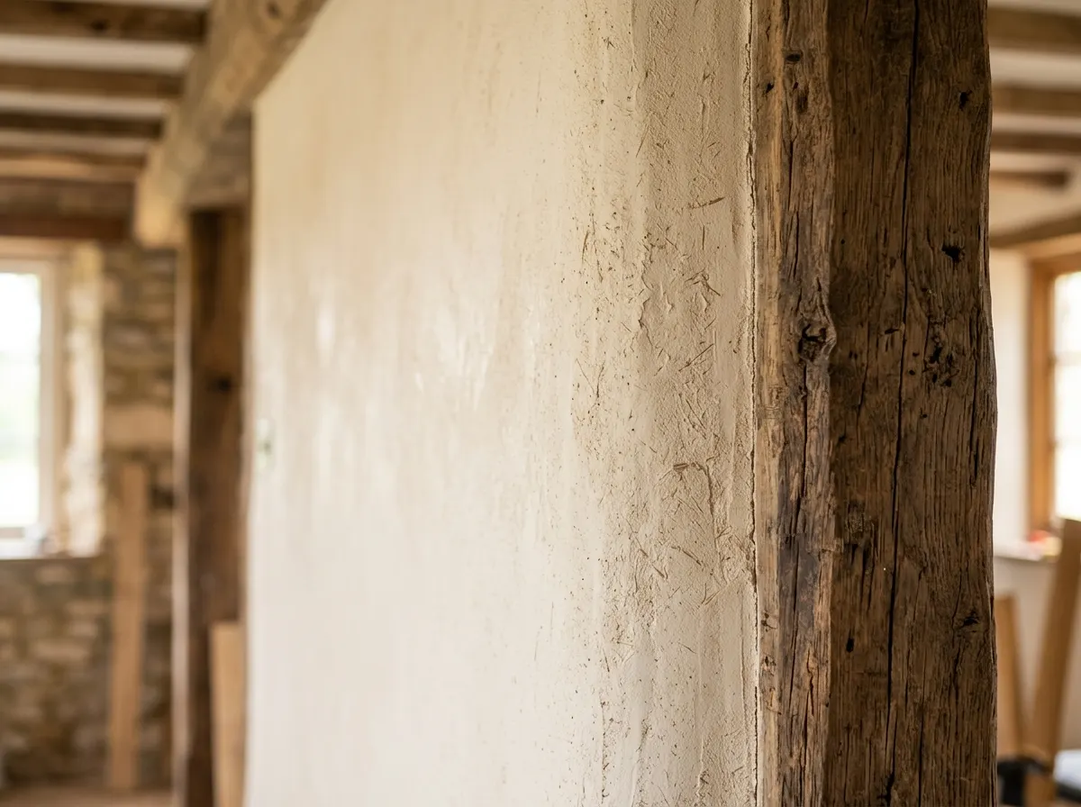 Historic wattle and daub wall restoration
