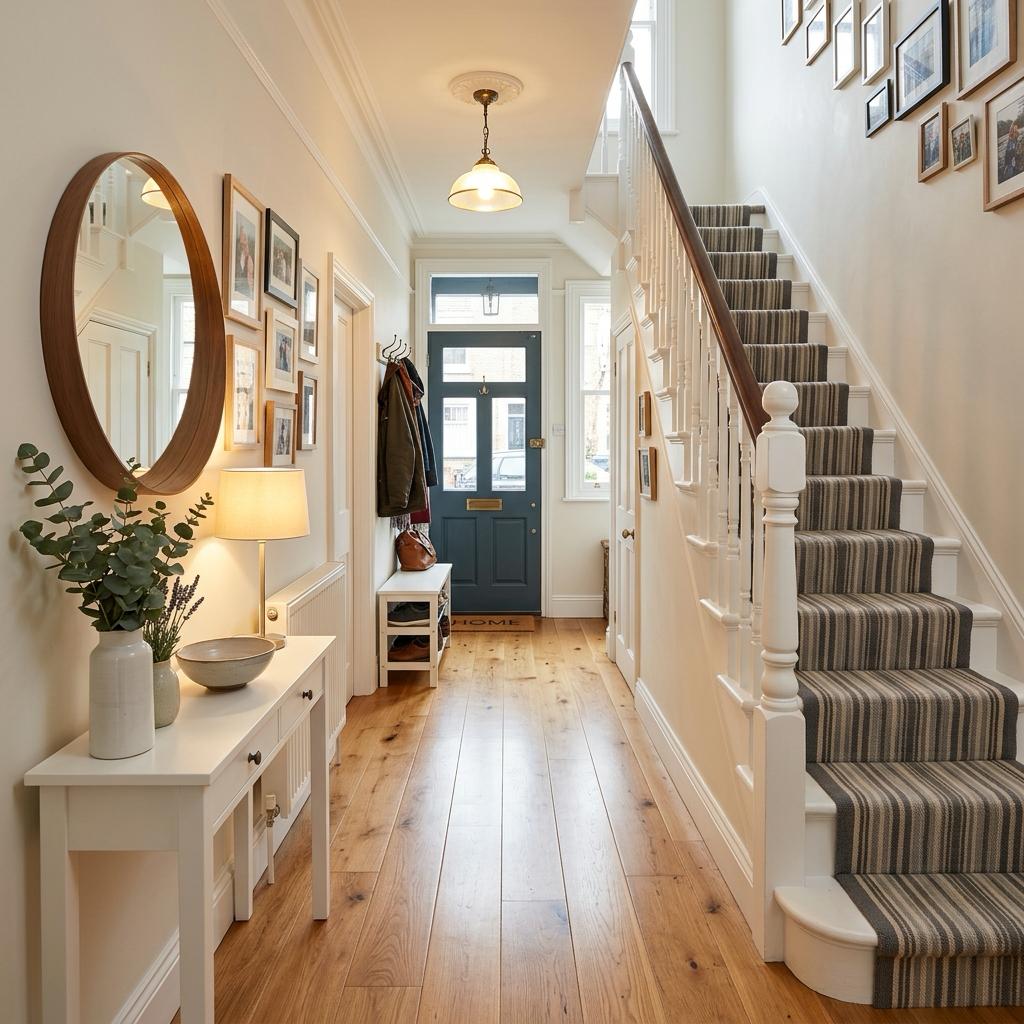 A bright, renovated hallway