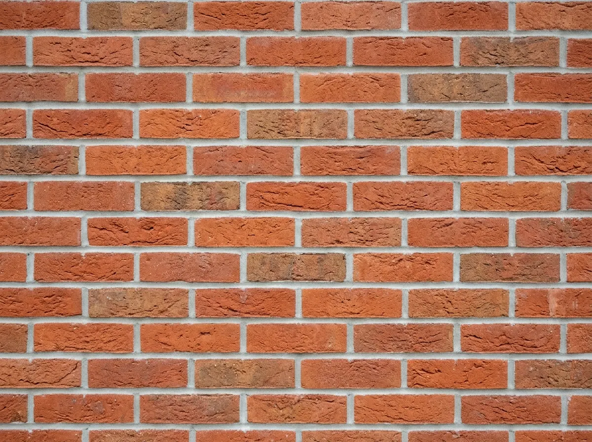 A brick wall closeup, ordinary British bricks with mortar