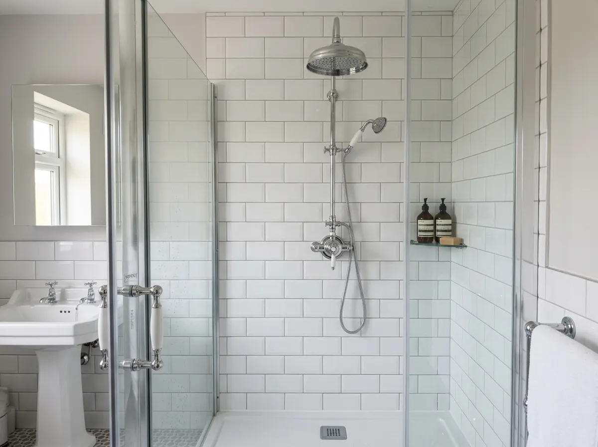 A tradtitional style modern british shower and shower cubicle