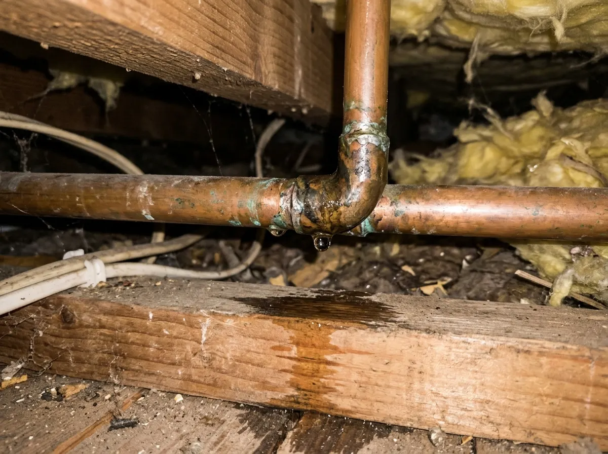 A UK plumber using a thermal imaging camera for non-destructive trace and access leak detection